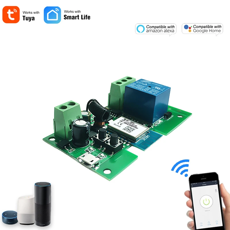 Tuya Smart WIFI 1CH Gate Electric Module Access Motor Switch,DC 12V 24V 32V Pulse Relay Module,RF 433 Control
Tuya Smart WIFI 1CH Gate Electric Module Access Motor Switch,DC 12V 24V 32V Pulse Relay Module,RF 433 Control