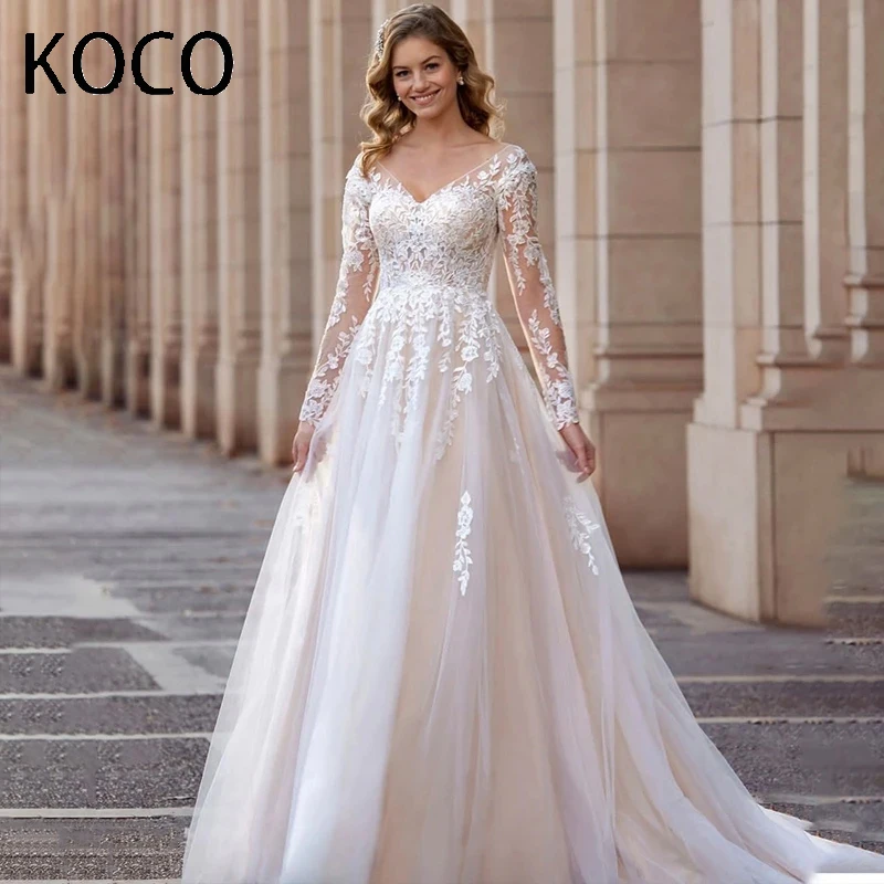 MACDOUGAL Vintage Long Sleeve Wedding Dress 2023 Lace Appliques Robe De Mariée Illusion Back With Button Custom Made Sweep Train
MACDOUGAL Vintage Long Sleeve Wedding Dress 2023 Lace Appliques Robe De Mariée Illusion Back With Button Custom Made Sweep Train