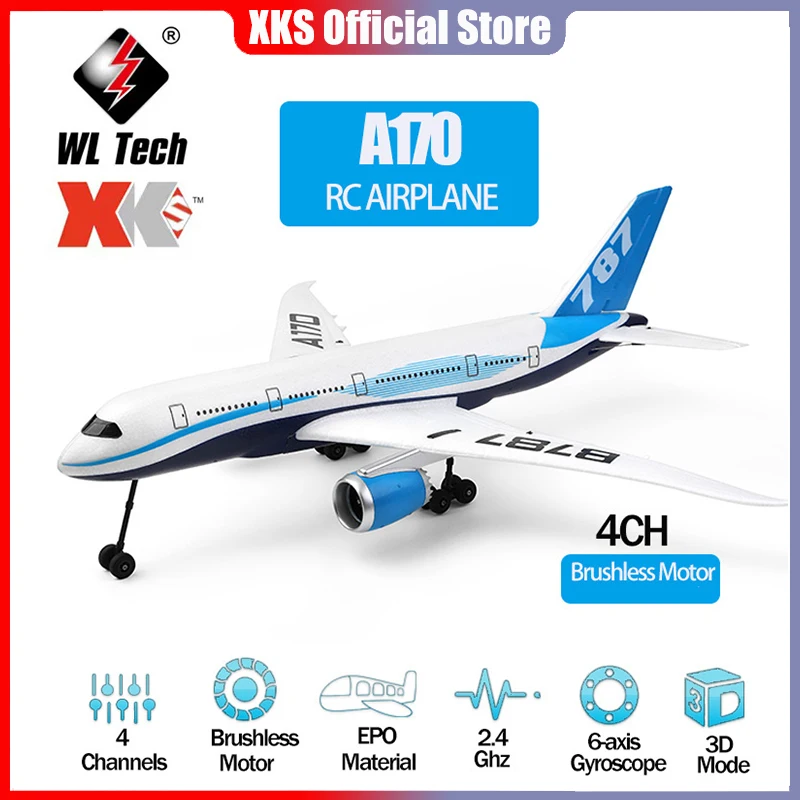 WLtoys XK A170 RC Airplane 660mm Wingspan 2.4GHz 4CH Remote Control Airplane 3D/6G Brushless Motor EPO Material Outdoor Drone
WLtoys XK A170 RC Airplane 660mm Wingspan 2.4GHz 4CH Remote Control Airplane 3D/6G Brushless Motor EPO Material Outdoor Drone
