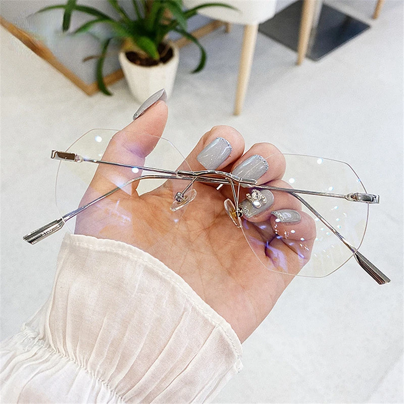 Blue Llight Blocking Rimless Glasses Frame Women Spectacle Myopia Transparent Glasses Men EyeGlasses Optical Frames 2021 New
Blue Llight Blocking Rimless Glasses Frame Women Spectacle Myopia Transparent Glasses Men EyeGlasses Optical Frames 2021 New