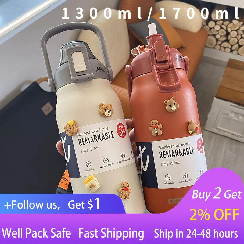 New 316 Stainless Steel Thermos Water Bottle With Straw Tumbler Vacuum Flask Portable Hot Drinks Thermos Cup Insulated Water Pot 
New 316 Stainless Steel Thermos Water Bottle With Straw Tumbler Vacuum Flask Portable Hot Drinks Thermos Cup Insulated Water Pot