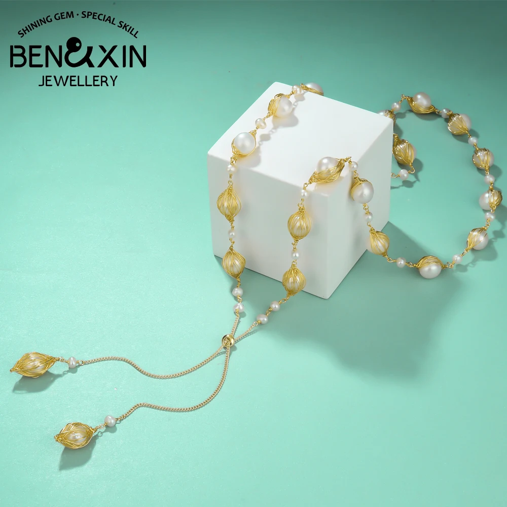 Женское длинное ожерелье с натуральным пресноводным жемчугом
Женское длинное ожерелье с натуральным пресноводным жемчугом