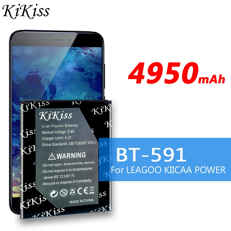 4950mAh KiKiss Rechargeable BT-591 BT 591 BT591 Battery for LEAGOO Kiicaa Power Mobile Phone
4950mAh KiKiss Rechargeable BT-591 BT 591 BT591 Battery for LEAGOO Kiicaa Power Mobile Phone