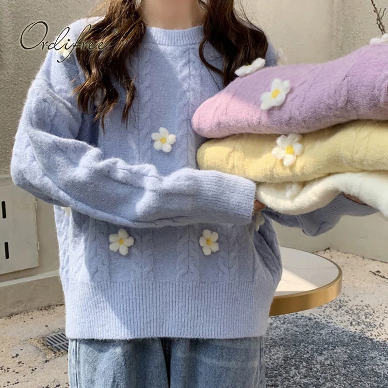 Ordifree 2022 Autumn Winter Women Floral Sweater Casual Loose Warm Cute Flower Knitted Sweater Pullovers
Ordifree 2022 Autumn Winter Women Floral Sweater Casual Loose Warm Cute Flower Knitted Sweater Pullovers