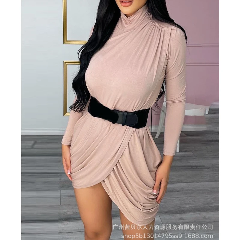 Women Dress Spring Summer Solid Color Slim High Waist Irregular Dress Women Sexy Pleated Long Sleeve Turtleneck Split Dress
Women Dress Spring Summer Solid Color Slim High Waist Irregular Dress Women Sexy Pleated Long Sleeve Turtleneck Split Dress