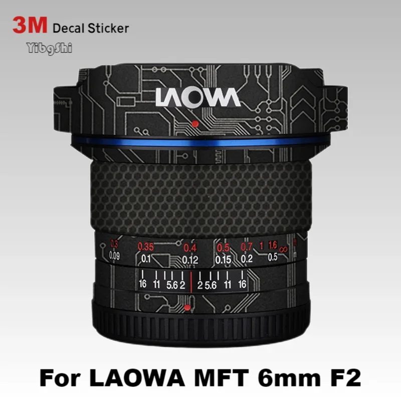Для LAOWA 6 мм F2 Наклейка Кожа Виниловая пленка Объектив камеры Защитная наклейка