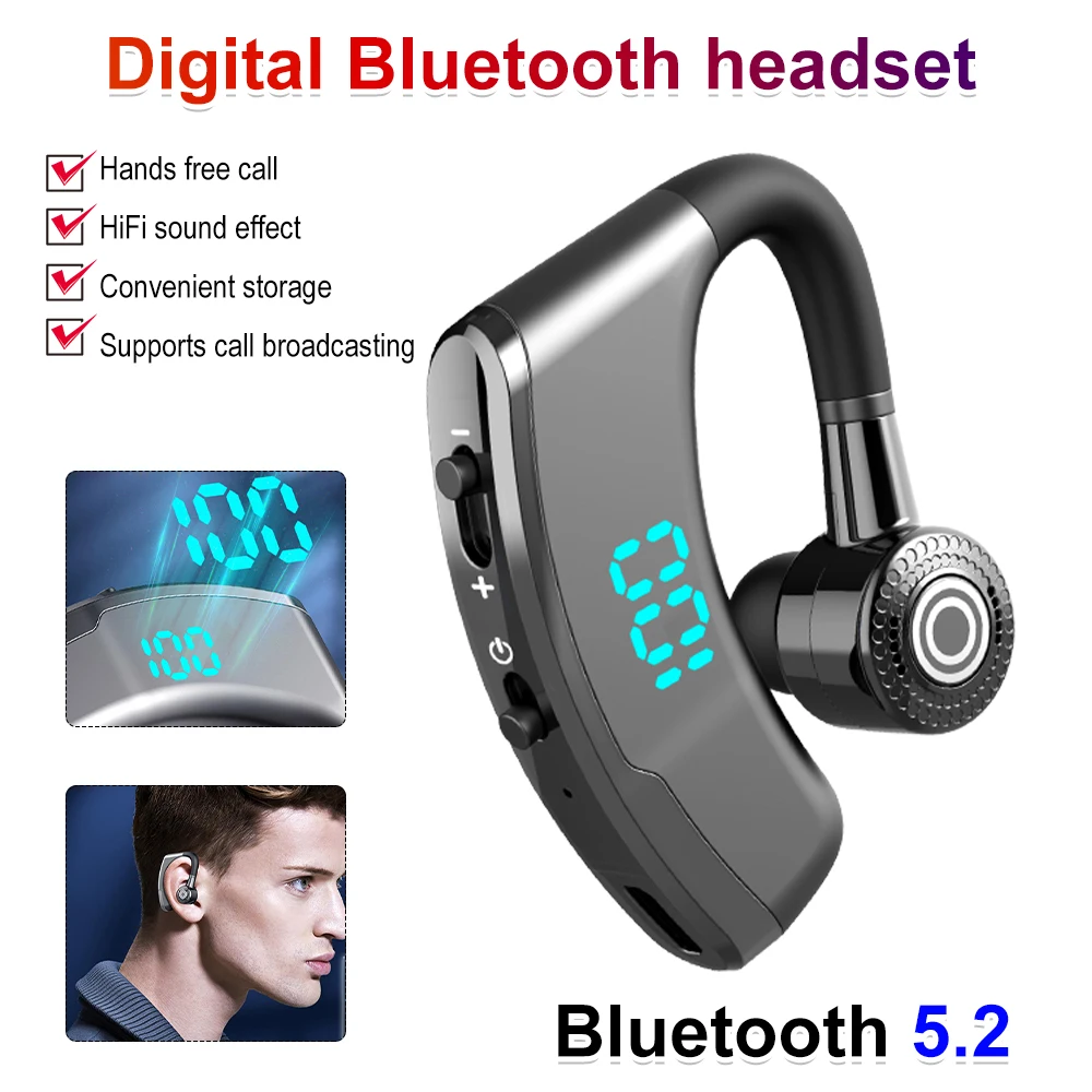 2022 New V9 Business Earphone 5.2 Bluetooth Wireless Headphones Ear Hook Hi-Fi Stereo Headset Hands Free Sports Earbuds with Mic
2022 New V9 Business Earphone 5.2 Bluetooth Wireless Headphones Ear Hook Hi-Fi Stereo Headset Hands Free Sports Earbuds with Mic