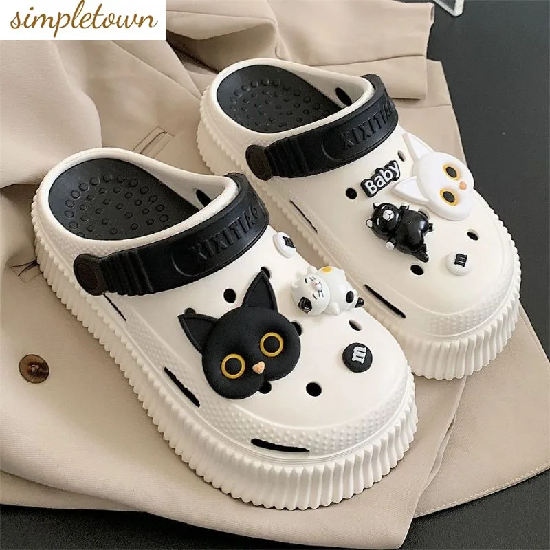 Personalized Sweet Cool Little Cat Hole Shoes Women's Summer Internet Popular Fashion Increase Thick Sole Sandals Beach Slippers
Personalized Sweet Cool Little Cat Hole Shoes Women's Summer Internet Popular Fashion Increase Thick Sole Sandals Beach Slippers