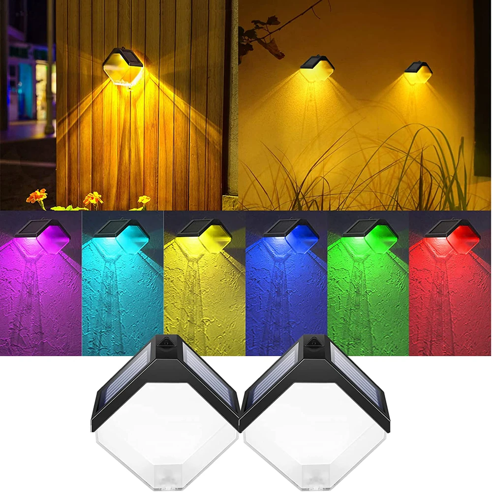 Home Solar Wall Lamp Outdoor RGB Waterproof Outdoor Solar Deck Lights Steps Pool Fences Stair Railings Patio Garden Decorative 
Home Solar Wall Lamp Outdoor RGB Waterproof Outdoor Solar Deck Lights Steps Pool Fences Stair Railings Patio Garden Decorative