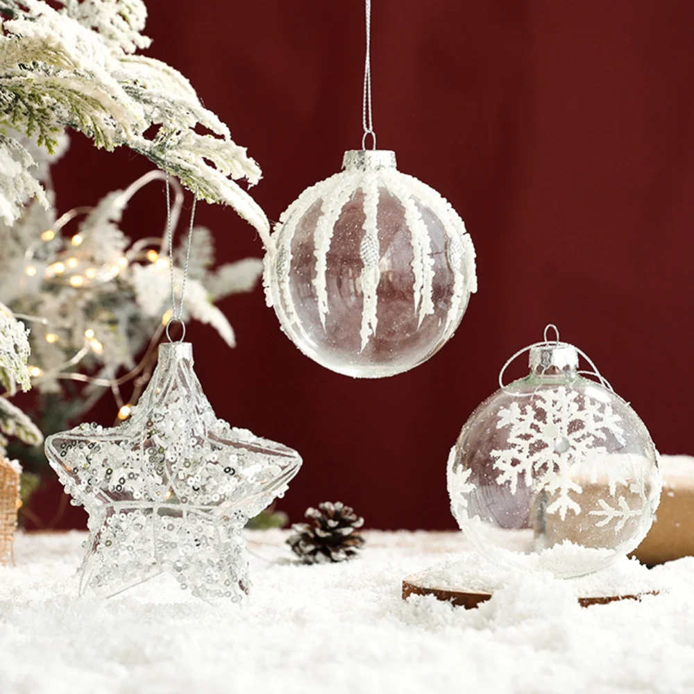 

Рождественское украшение, стеклянные шарики, подвески, украшения, шар, пятиконечная звезда, блестки для украшения рождественской елки