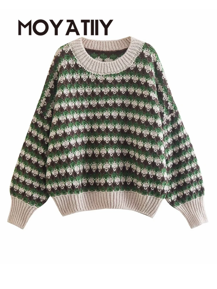 MOYATIIY 2022 Women Fashion Winter Sweater Striped Oversized Chic Pullover Sweaters Long Sleeve Ladies Knitted Jumper Tops
MOYATIIY 2022 Women Fashion Winter Sweater Striped Oversized Chic Pullover Sweaters Long Sleeve Ladies Knitted Jumper Tops