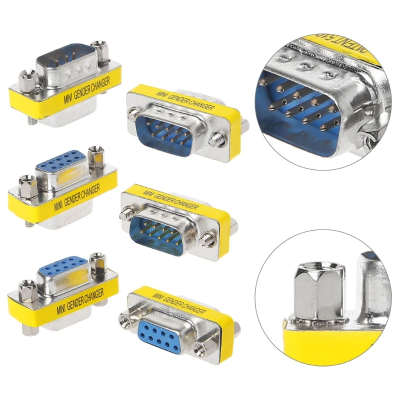 100pcs DB9 MINI GENDER CHANGER RS232 data cable connector convert plug VGA Plug connector 9pin port socket
100pcs DB9 MINI GENDER CHANGER RS232 data cable connector convert plug VGA Plug connector 9pin port socket