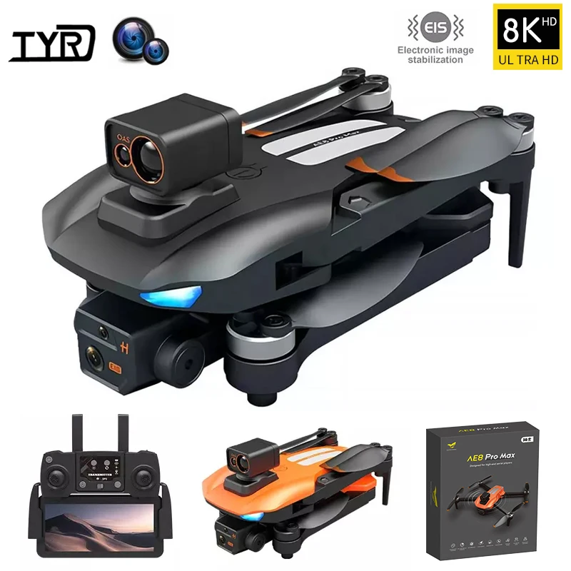 TYRC AE8 Pro Max GPS Drone 8K HD Aerial Photography Professional Dual Camera Brushless Obstacle Avoidance 225g RC Distance 1.2KM
TYRC AE8 Pro Max GPS Drone 8K HD Aerial Photography Professional Dual Camera Brushless Obstacle Avoidance 225g RC Distance 1.2KM