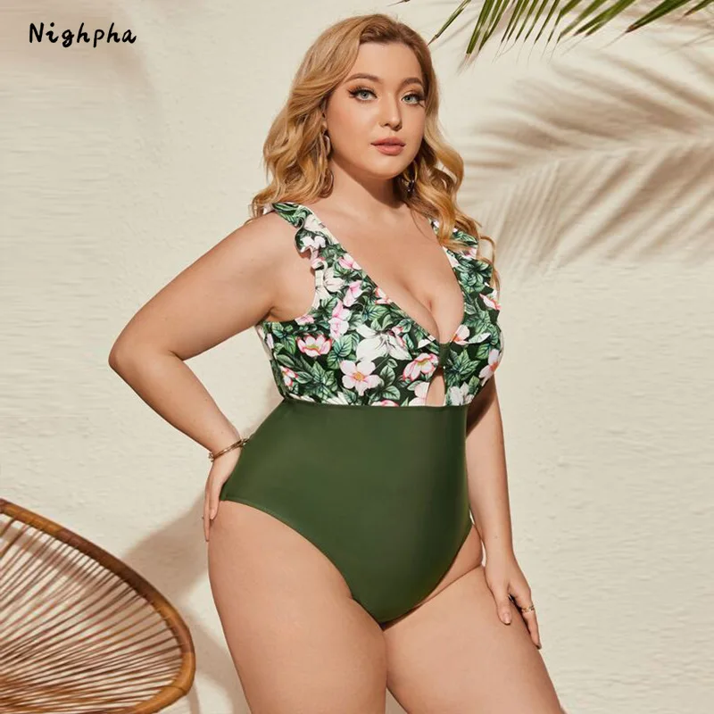 Plus Size Ruffled Print One-piece Swimsuit Women Sexy Deep V-Neck High Waist Monokini Swimwear 2022 New Gilrs Beach Bathing Suit
Plus Size Ruffled Print One-piece Swimsuit Women Sexy Deep V-Neck High Waist Monokini Swimwear 2022 New Gilrs Beach Bathing Suit