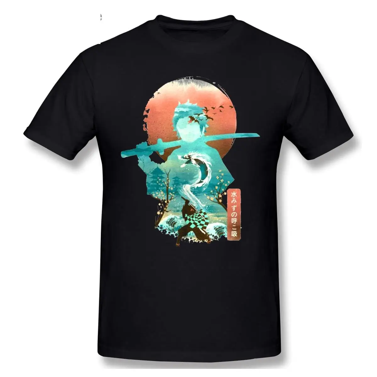 

Ukiyo E Breath Of Water Demon Slayer T-Shirt Men Tanjiro Short Sleeve Casual T-shirt Men Fashion TShirts Tee Top