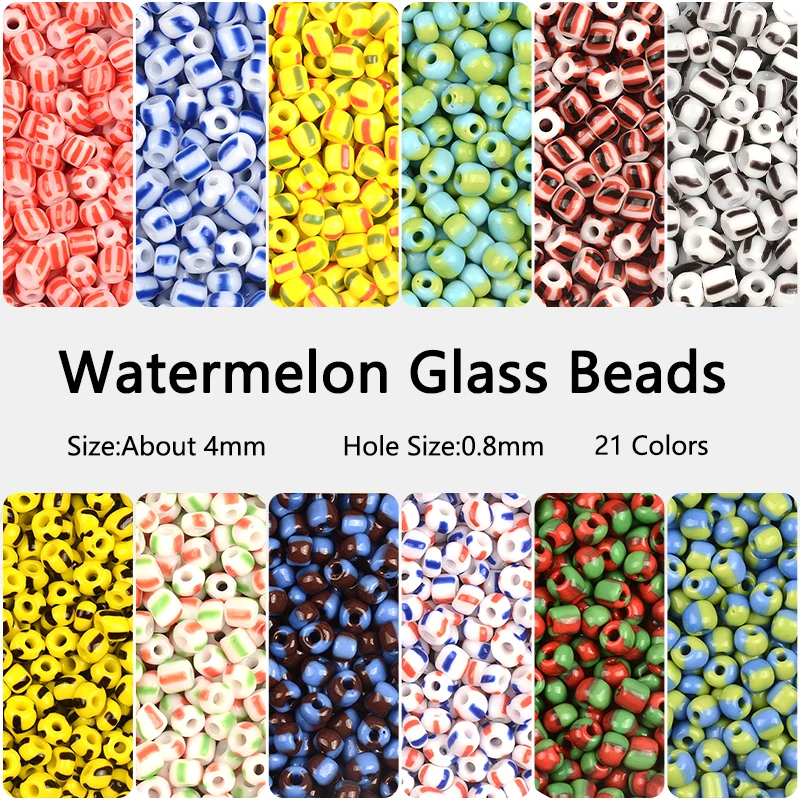 Approx.4mm Watermelon Glass Beads 6/0 Charms Spacer Beads for Jewelry Making DIY Handmade for Women Jewelry Bead Kralen Crafts
Approx.4mm Watermelon Glass Beads 6/0 Charms Spacer Beads for Jewelry Making DIY Handmade for Women Jewelry Bead Kralen Crafts