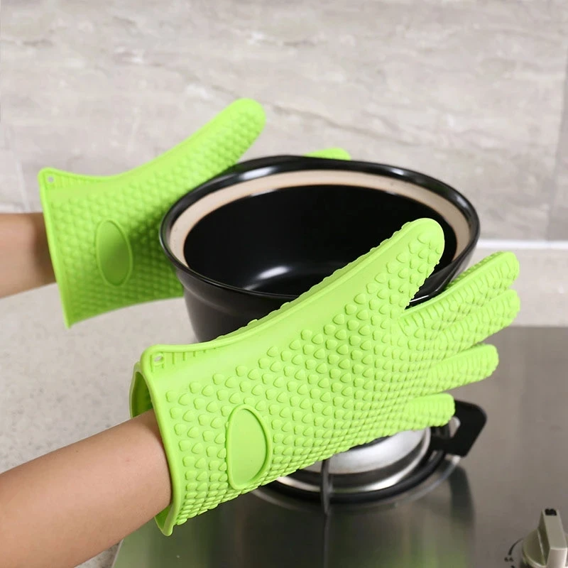 

1Pcs Silicone Oven Pot Holder Kitchen Glove Heat Resistant Thick Cooking BBQ Grill Mitts Gadgets Anti-Scald Baking Accessories
