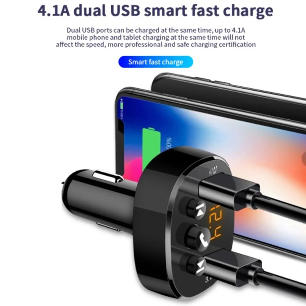 Автомобильный комплект Bluetooth, быстрое зарядное устройство 2 USB, 3,1 А, музыкальный mp3-плеер, беспроводная гарнитура, функция голосовой подсказк...
Автомобильный комплект Bluetooth, быстрое зарядное устройство 2 USB, 3,1 А, музыкальный mp3-плеер, беспроводная гарнитура, функция голосовой подсказк...