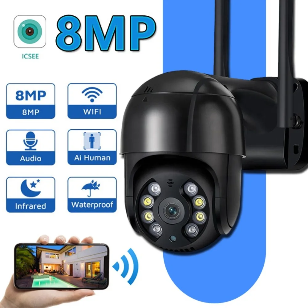 KSNCAM 4K 8MP Smart Wifi PTZ Camera 5x Digital Zoom AI Human Detect Alert Auto Tracking ONVIF CCTV IP Camera Security Protection
KSNCAM 4K 8MP Smart Wifi PTZ Camera 5x Digital Zoom AI Human Detect Alert Auto Tracking ONVIF CCTV IP Camera Security Protection