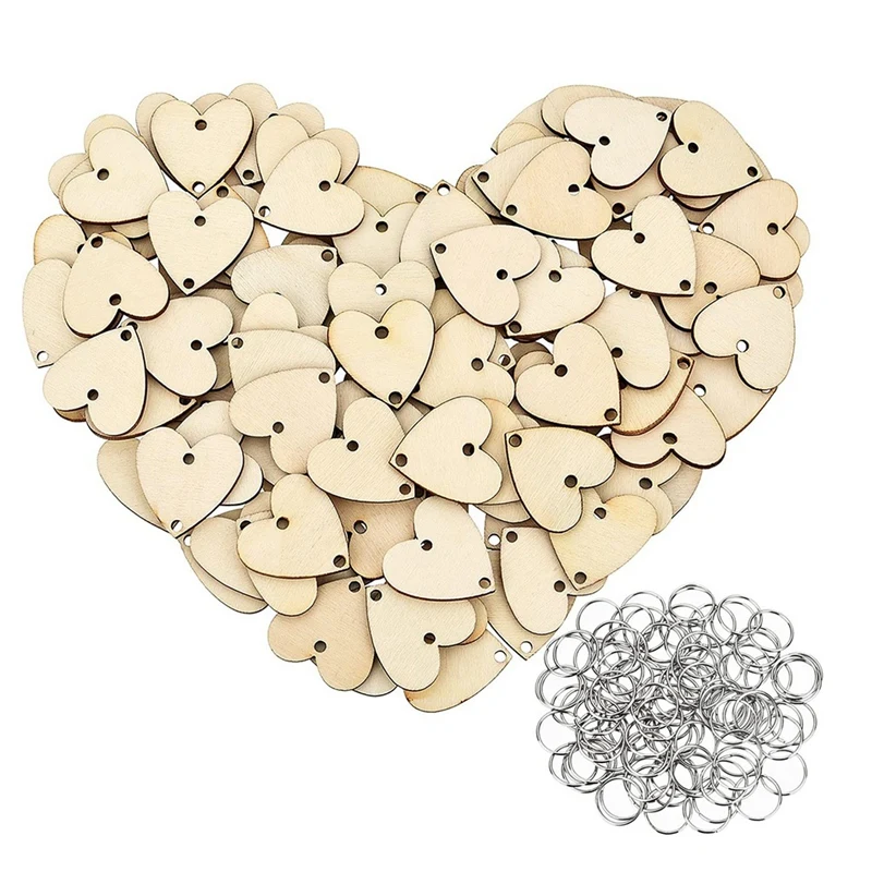 100 Pieces Heart Shaped Wooden Discs Wood Tags With 2 Holes And 100 Pieces Rings For Birthday Board Calendar DIY Crafts
100 Pieces Heart Shaped Wooden Discs Wood Tags With 2 Holes And 100 Pieces Rings For Birthday Board Calendar DIY Crafts
