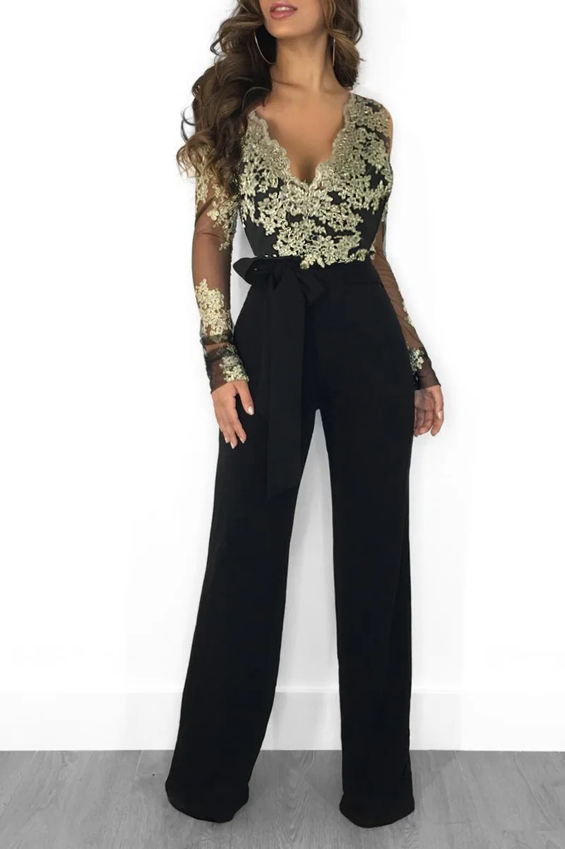 Women Sexy Off Shoulder Slash Neck Long Sleeve Women Jumpsuit Elegant Wide Leg Jumpsuit 3XL Appliques Lace Patchwork Jumpsuit
Women Sexy Off Shoulder Slash Neck Long Sleeve Women Jumpsuit Elegant Wide Leg Jumpsuit 3XL Appliques Lace Patchwork Jumpsuit