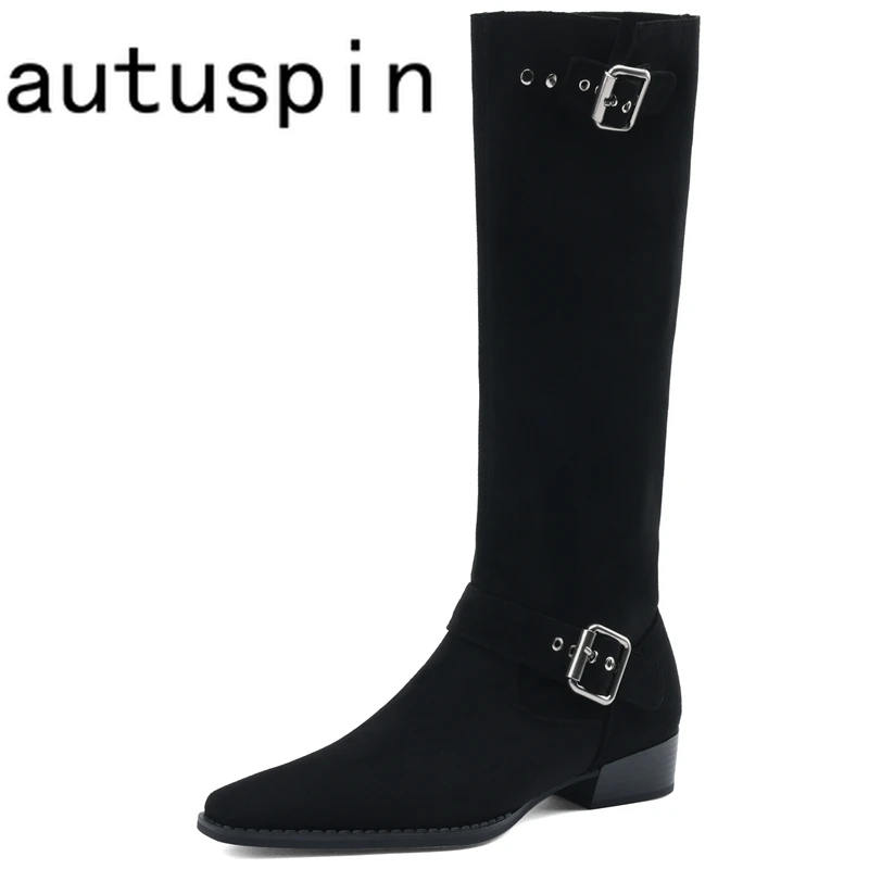 Autuspin Women Knee-High Boots Autumn New Arrival Fashion Double Belt Buckle Shoes Handmade Elegant Office Lady Party Long Boot
Autuspin Women Knee-High Boots Autumn New Arrival Fashion Double Belt Buckle Shoes Handmade Elegant Office Lady Party Long Boot