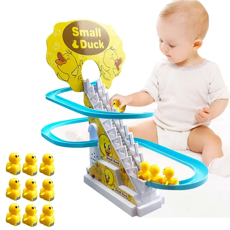 Electric Duck Climbing Stairs Toy Children Roller Coaster Toy Set Electric LED Light Music Amusement Climb Stairs Track Toy
Electric Duck Climbing Stairs Toy Children Roller Coaster Toy Set Electric LED Light Music Amusement Climb Stairs Track Toy