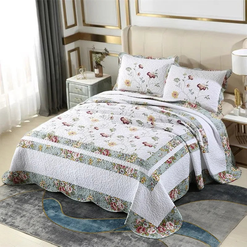 Floral Cotton Quilt Set 3PCS Bedspread on the Bed Linen Embroidery Bed Cover Queen King Size Coverlet Quilted Blanket in Bedroom
Floral Cotton Quilt Set 3PCS Bedspread on the Bed Linen Embroidery Bed Cover Queen King Size Coverlet Quilted Blanket in Bedroom