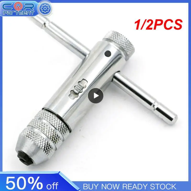 1/2PCS Adjustable Silver T-Handle Ratchet Tap Holder Wrench for M3-M8 3mm-8mm Machine Screw Thread Metric Plug T-shaped Tap
1/2PCS Adjustable Silver T-Handle Ratchet Tap Holder Wrench for M3-M8 3mm-8mm Machine Screw Thread Metric Plug T-shaped Tap