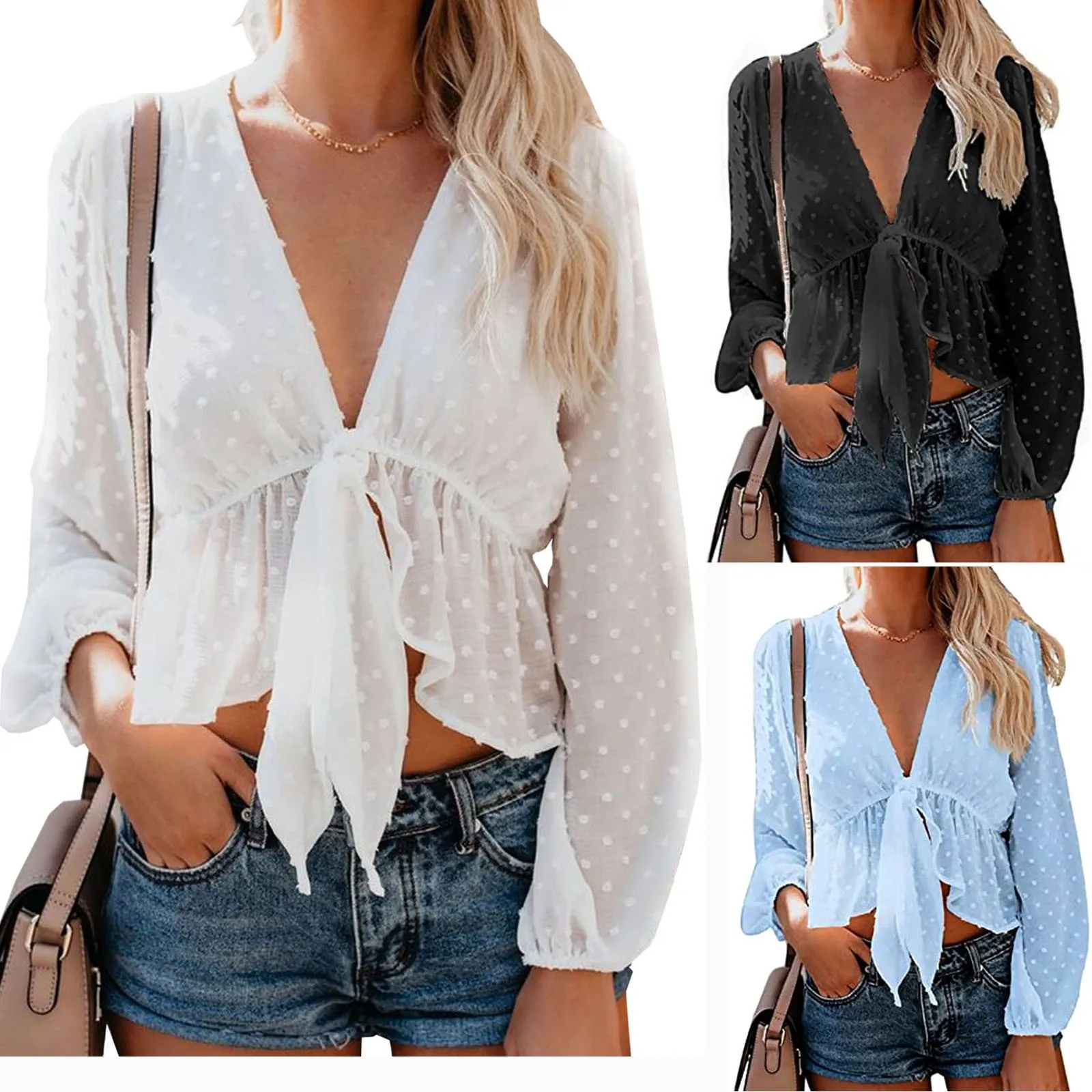 Fashion Polka Dot Ruffle Shirts Women Sexy Cardigan Long Sleeve Streetwear Blouses Elegant Female White Shirts Blusa Feminina
Fashion Polka Dot Ruffle Shirts Women Sexy Cardigan Long Sleeve Streetwear Blouses Elegant Female White Shirts Blusa Feminina