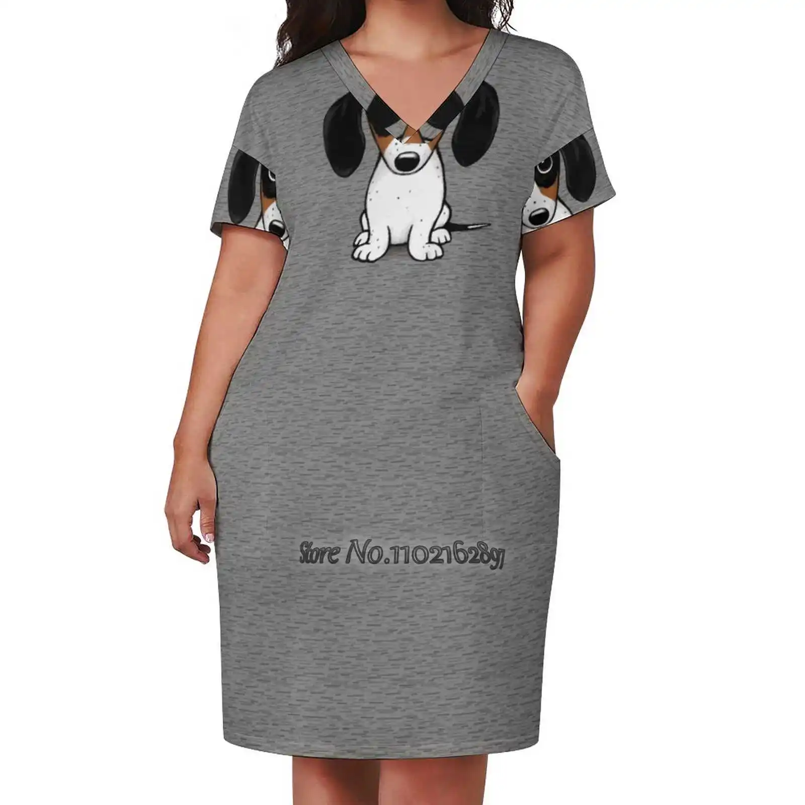 Женская юбка-такса с коротким рукавом, с V-образным вырезом
Женская юбка-такса с коротким рукавом, с V-образным вырезом