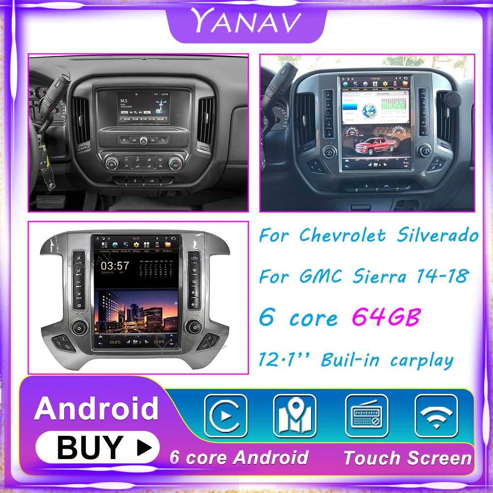 For Chevrolet Silverado GMC Sierra 2014-2018 Android 9.0 Car Radio Car Tesla Screen Radio Multimedia Player GPS Navigation
For Chevrolet Silverado GMC Sierra 2014-2018 Android 9.0 Car Radio Car Tesla Screen Radio Multimedia Player GPS Navigation