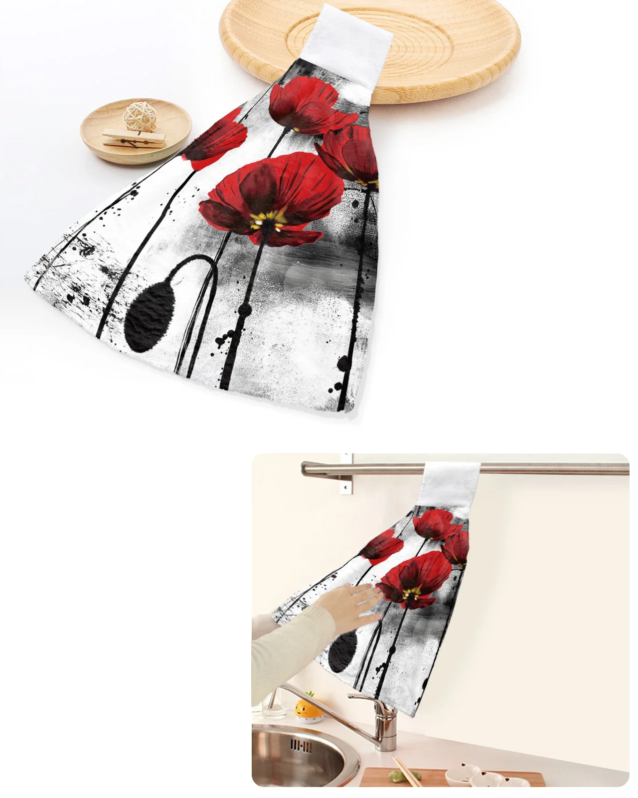 Ink Painting Poppy Red Flower Hand Towels Home Kitchen Bathroom Hanging Dishcloths Loops Quick Dry Soft Absorbent Custom Towel
Ink Painting Poppy Red Flower Hand Towels Home Kitchen Bathroom Hanging Dishcloths Loops Quick Dry Soft Absorbent Custom Towel