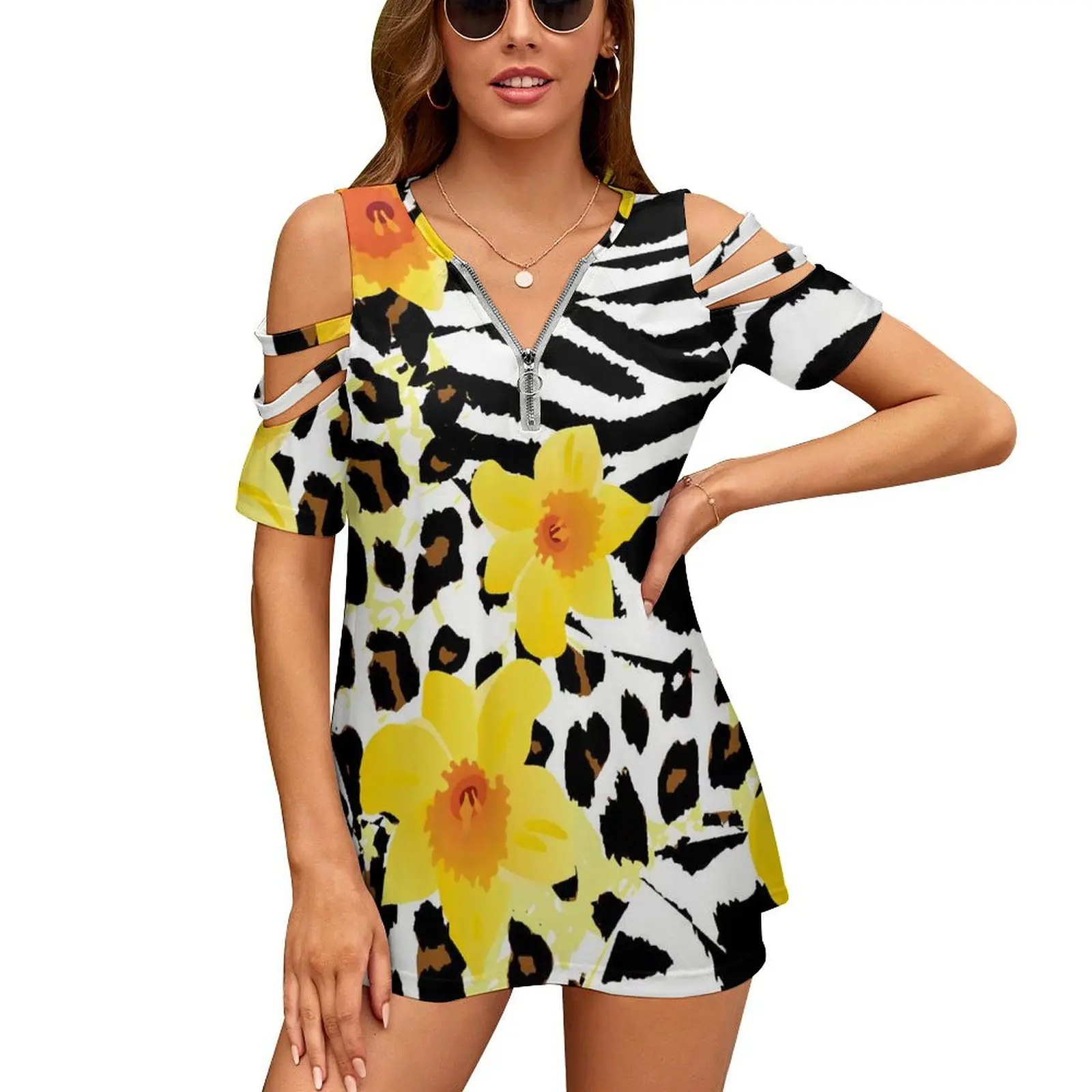 Black Leopard T Shirts Flowers Print Casual V Neck T-Shirt Hollow Out Sexy Short-Sleeve Oversize Tees Off Shoulder Print Clothes
Black Leopard T Shirts Flowers Print Casual V Neck T-Shirt Hollow Out Sexy Short-Sleeve Oversize Tees Off Shoulder Print Clothes