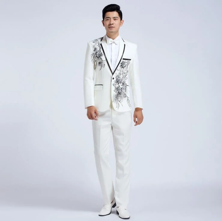 Beige new male singer Embroidery diamond Fashion luxury Men suits costume Men's Slim Wedding Groom Tuxedos 2 Pieces Jacket+Pant
Beige new male singer Embroidery diamond Fashion luxury Men suits costume Men's Slim Wedding Groom Tuxedos 2 Pieces Jacket+Pant
