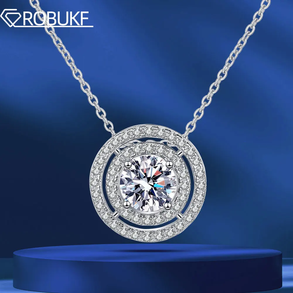 0.5-2ct Moissanite Necklace for Women Double Halo Classic Round Pendant 100% S925 Sterling Silver Wedding Jewelry GRA Wholesale
0.5-2ct Moissanite Necklace for Women Double Halo Classic Round Pendant 100% S925 Sterling Silver Wedding Jewelry GRA Wholesale