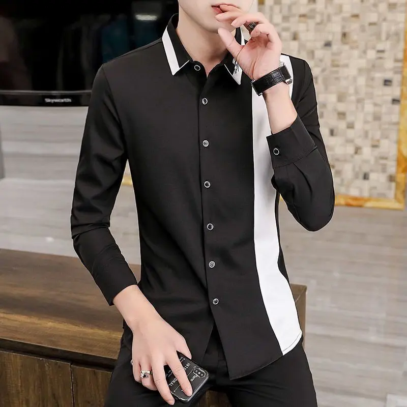Men's Formal Work Shirt Slim Fit Patchwork Social Dress Shirts for Men Kotean Fashion Comfortable Top Quality Shirts A73
Men's Formal Work Shirt Slim Fit Patchwork Social Dress Shirts for Men Kotean Fashion Comfortable Top Quality Shirts A73