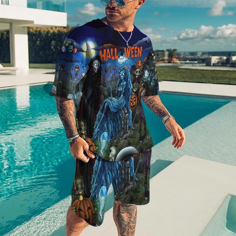 New Halloween Sets Pumpkin Head Men Sports Jogging T Shirt Tracksuit Party Suit 3D Printed Breathable Popular Clothes Summer 6XL
New Halloween Sets Pumpkin Head Men Sports Jogging T Shirt Tracksuit Party Suit 3D Printed Breathable Popular Clothes Summer 6XL