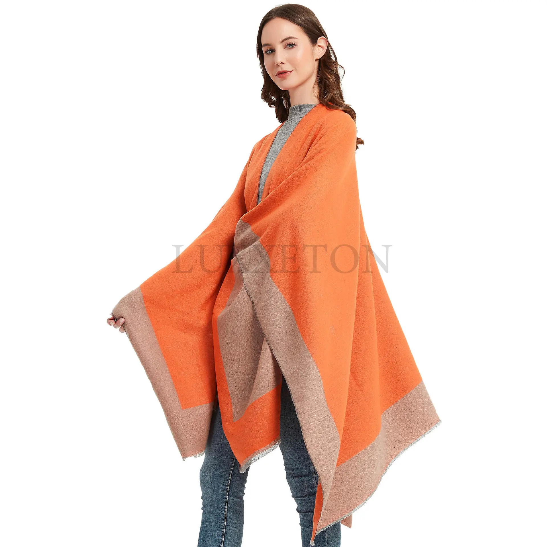 Women Cashmere Feel Shawl Lady Double-sided Winter Cape Spring Autumn Retro Cardigan Classic Simple Cloak Soft Large Blanket
Women Cashmere Feel Shawl Lady Double-sided Winter Cape Spring Autumn Retro Cardigan Classic Simple Cloak Soft Large Blanket
