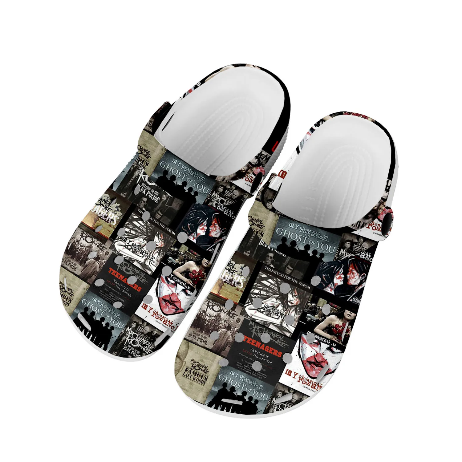 Romance Rock Band Chemical Fashion Home Clogs Custom Water Shoes Mens Womens Teenager Shoes Clog Breathable Beach Hole Slippers
Romance Rock Band Chemical Fashion Home Clogs Custom Water Shoes Mens Womens Teenager Shoes Clog Breathable Beach Hole Slippers