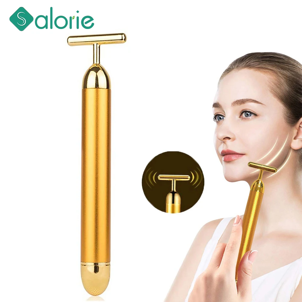 Vibration Massager for Body Neck Eye Massage Masajeador Face Lift Bar 24K Gold T Shaped Beauty Bar Electric Massage Stick
Vibration Massager for Body Neck Eye Massage Masajeador Face Lift Bar 24K Gold T Shaped Beauty Bar Electric Massage Stick