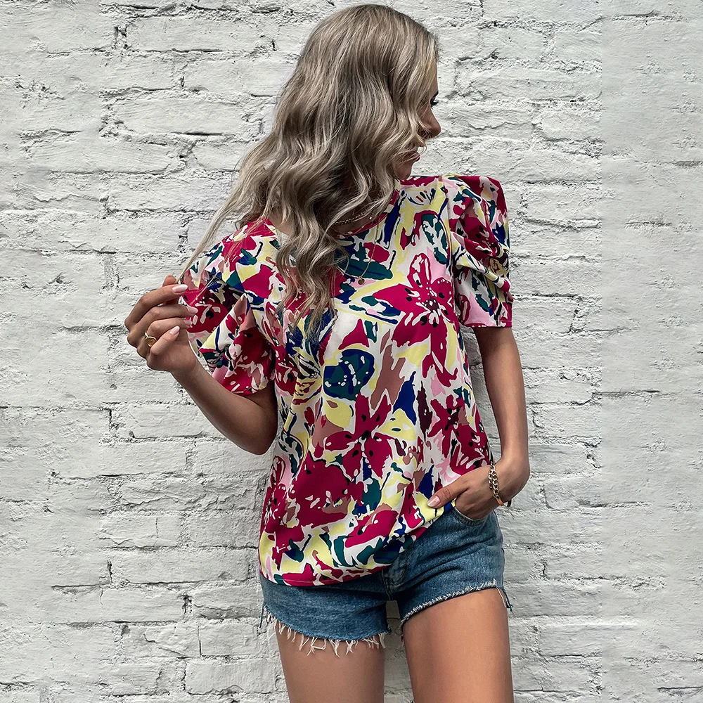 Summer Floral Print Shirt Women 2022 Fashion Short Sleeve Blouse Femme Loose Womens Tops And Blouses Casual Ladies Top Shirts
Summer Floral Print Shirt Women 2022 Fashion Short Sleeve Blouse Femme Loose Womens Tops And Blouses Casual Ladies Top Shirts