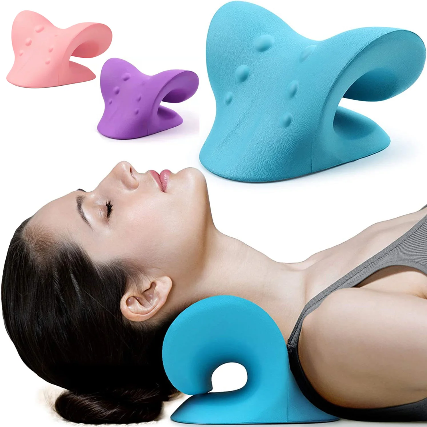 Neck Shoulder Stretcher Relaxer Cervical Chiropractic Traction Device Pillow for Pain Relief Cervical Spine Alignment Gift 
Neck Shoulder Stretcher Relaxer Cervical Chiropractic Traction Device Pillow for Pain Relief Cervical Spine Alignment Gift