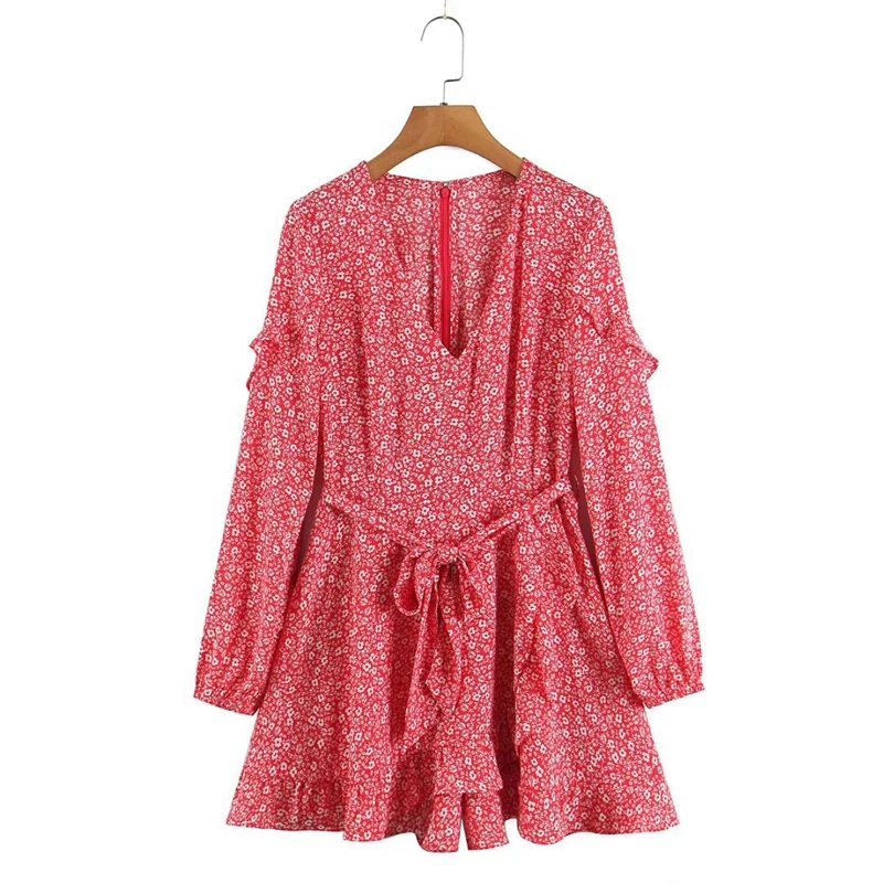 Casual Rufles Mini V neck Floral Playsuits Women Long Sleeve Spring Elegant Jumpsuits Shorts Lady Rompers
Casual Rufles Mini V neck Floral Playsuits Women Long Sleeve Spring Elegant Jumpsuits Shorts Lady Rompers