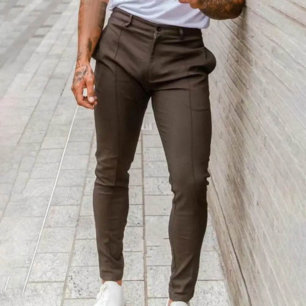 Men Pants Solid Color Mid Waist Business Long Trousers Slim Fit Pockets Ankle Length Button Summer Pants
Men Pants Solid Color Mid Waist Business Long Trousers Slim Fit Pockets Ankle Length Button Summer Pants