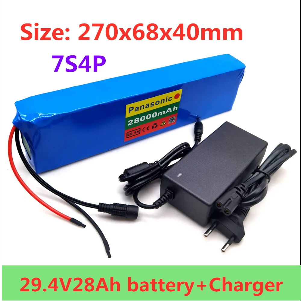 Panasonic 7S4P 24V28Ah electric bicycle motor ebike scooter li-ion battery pack 29.4v 18650 rechargeable batteries BMS + charger
Panasonic 7S4P 24V28Ah electric bicycle motor ebike scooter li-ion battery pack 29.4v 18650 rechargeable batteries BMS + charger