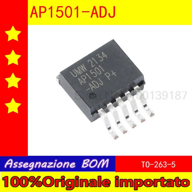 Понижающий чип преобразователя постоянного тока/постоянного тока AP1501 типа ADJ - TO-263-5, 5 шт./лот
Понижающий чип преобразователя постоянного тока/постоянного тока AP1501 типа ADJ - TO-263-5, 5 шт./лот