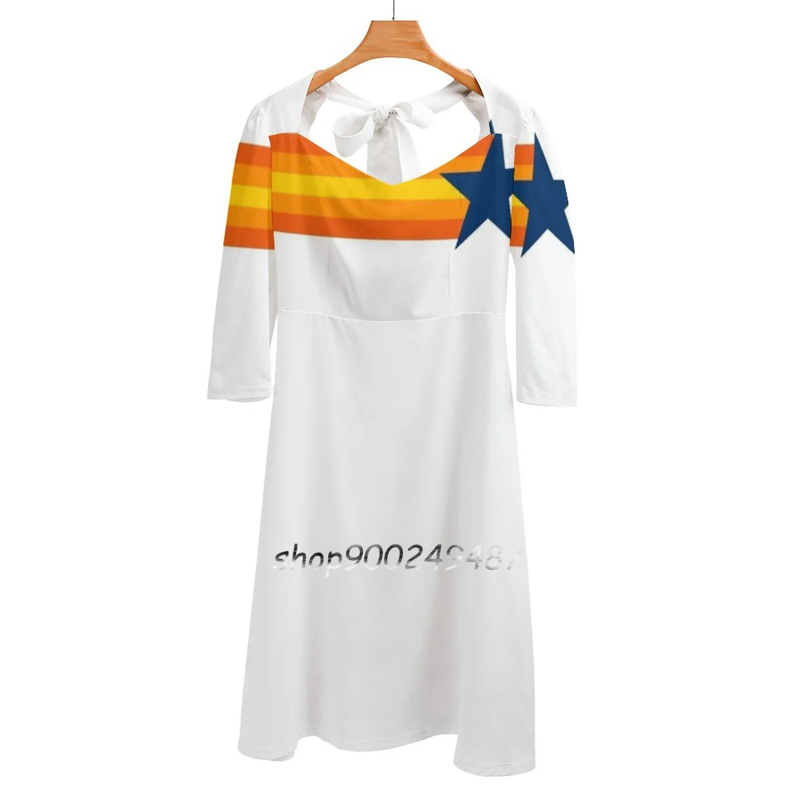 Stros Shooting Star , White Flare Dress Square Neck Dress Elegant Female Fashion Printed Dress Stros Astros Houston Hou H Town
Stros Shooting Star , White Flare Dress Square Neck Dress Elegant Female Fashion Printed Dress Stros Astros Houston Hou H Town