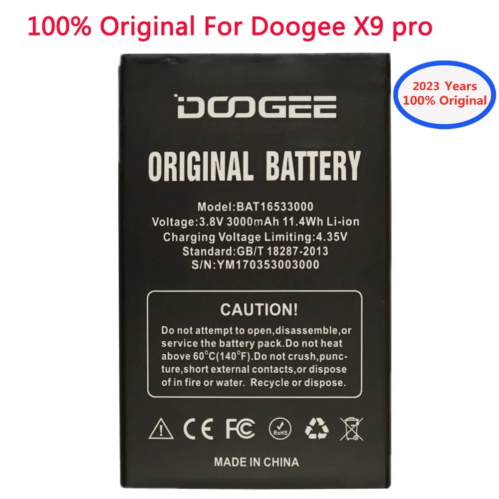 2023 год, новинка, 3000 мАч, оригинальный аккумулятор BAT16533000 Для DOOGEE X9 / X9S / X9 pro, 5,5 дюйма, мобильный телефон, аккумулятор для телефона
2023 год, новинка, 3000 мАч, оригинальный аккумулятор BAT16533000 Для DOOGEE X9 / X9S / X9 pro, 5,5 дюйма, мобильный телефон, аккумулятор для телефона