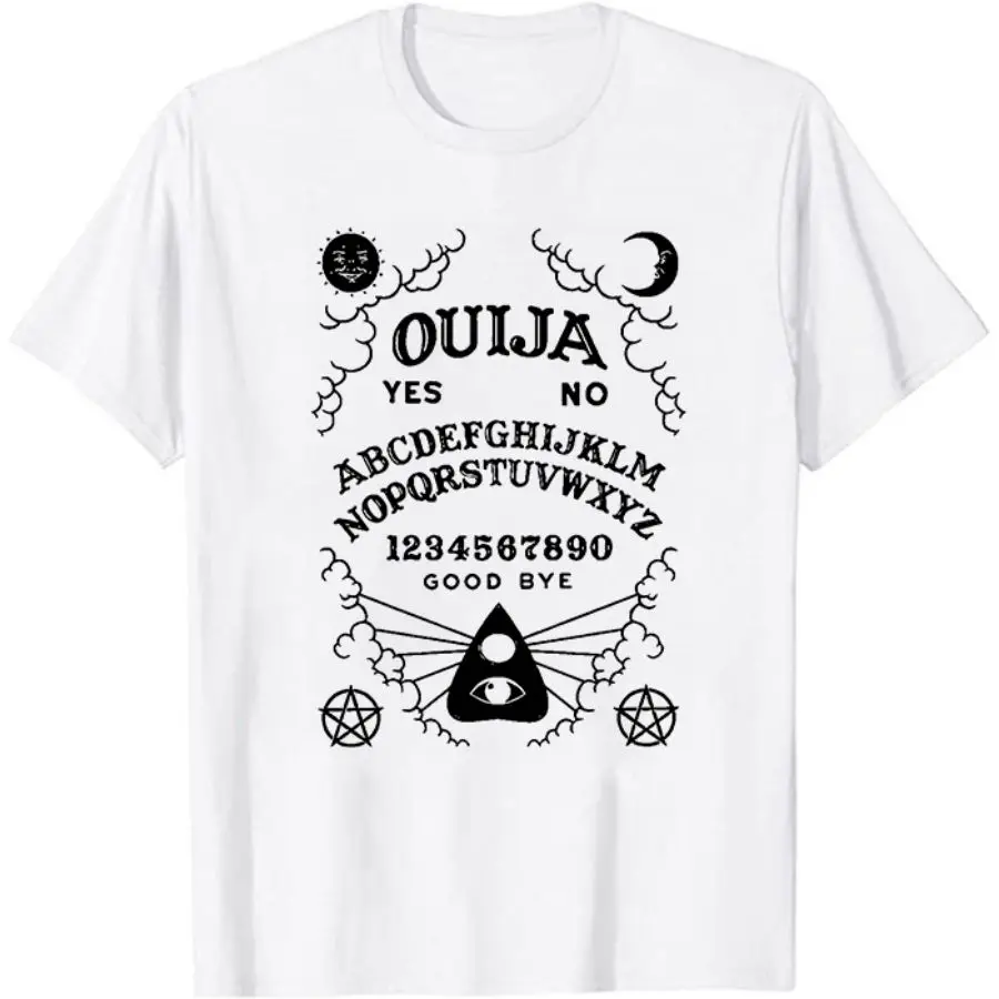 Женская готическая Черная футболка Ouija, Повседневная футболка с графическим принтом в стиле гранж классная футболка, Забавный костюм для Хэллоуина
Женская готическая Черная футболка Ouija, Повседневная футболка с графическим принтом в стиле гранж классная футболка, Забавный костюм для Хэллоуина
